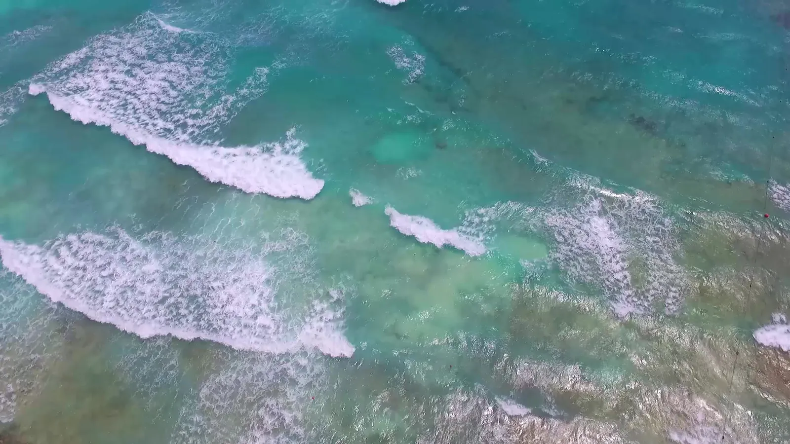 Aerial view of turquoise water off Cape Cod