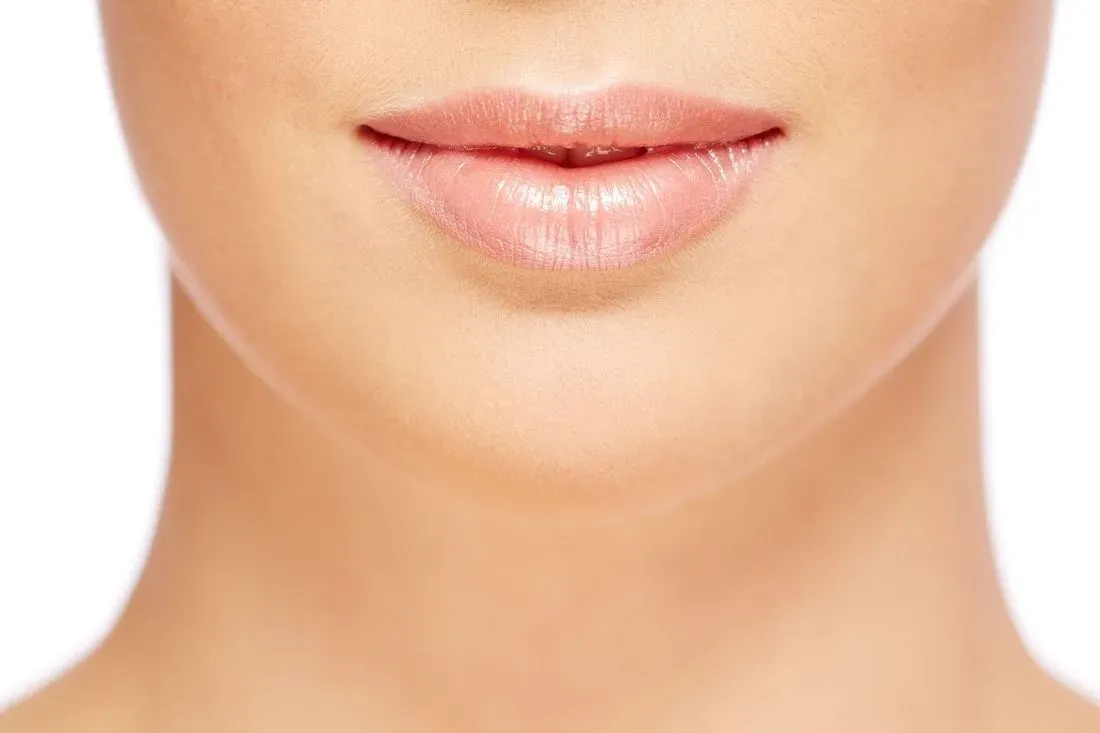 Close-up of natural-looking lips
